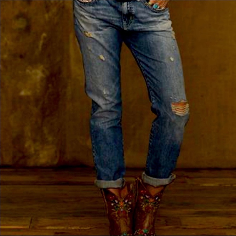 Denim & Supply Ralph Lauren Distressed Boyfriend Jeans | Size 2-4 - Picture 1 of 13